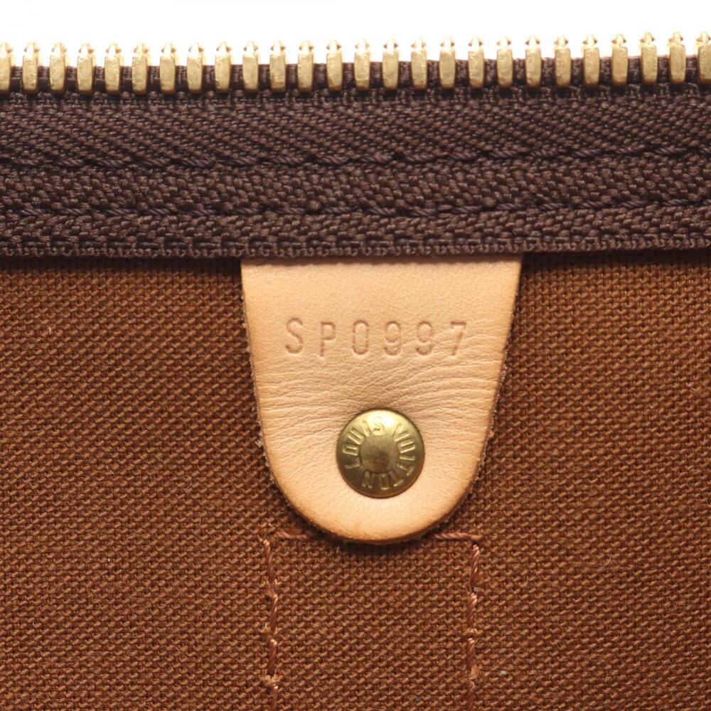 LOUIS VUITTON Authentic Brown Monogram Leather Keepall 55 Boston Bag - Picture 5 of 11